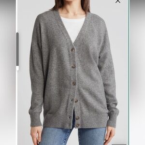 Madewell Relaxed V-Neck Wool Blend Cardigan size M